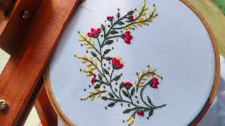 One Side Hand Embroidery Designहाथ की आसान कढ़ाईIra Creations 786 [upl. by Ellery533]