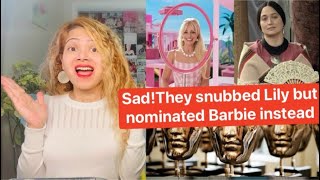 Sad Bafta 2024 Nominations Reaction they Snubbed Lily Gladstone nominated Barbie Margot Robbie [upl. by Nuahsyd]