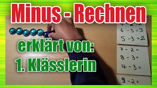 1 Klasse Mathe  Minus rechnen subtrahieren  Subtraktion bis 10 [upl. by Llewop]