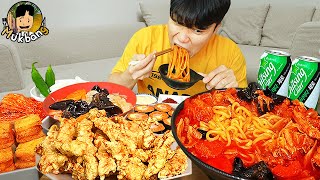 ASMR MUKBANG 직접 만든 해물 짬뽕 탕수육 김밥 김치 먹방 amp 레시피 FIRE NOODLES AND KIMBAP EATING REAL SOUND [upl. by Rotow974]