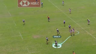 Carlin Isles hits 34 kmh at the Paris Sevens [upl. by Kerge722]