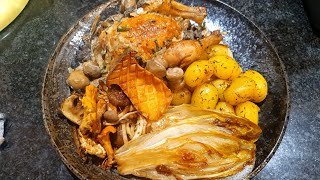 wild mushroom poussin chicken recipe with creamy tarragon baby potatoes and Belgian endive [upl. by Abehshtab117]