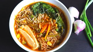 Indian style Ramen Veg ramen  How to Make Indian Ramen Easy Spicy Ramen Noodles Recipe [upl. by Judon]