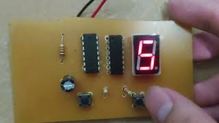 4 BIT UP DOWN COUNTER WITH 7 SEGMENT DISPLAY [upl. by Arikaahs]