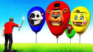 Popping FNAF BALLOONS In GTA 5 Scary [upl. by Lennad513]