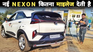 Nexon facelift 2023 mileage test  New nexon mileage petrol  Tata Nexon 2023 [upl. by Haibot]