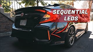 SEQUENTIAL LED BUMPER REFLECTOR INSTALL  10TH GEN CIVIC [upl. by Yrotciv]