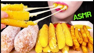 ASMR MOZZARELLA CHEESE STICK CHEESY CORN DOG FRIES 모짜렐라 치즈스틱 치즈 핫도그 감자튀김 먹방 EATING SOUNDS [upl. by Hallagan]