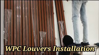 WPC Wall Panel Installation  wpc louvers kaise lagaye  hsk home decor [upl. by Peggi]