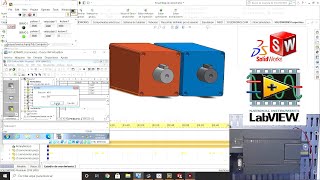 Controlar servomotor o motor paso a paso con PLC SIEMENS en Solidworks amp Labview [upl. by Anson]