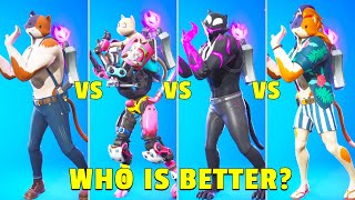 NEW Phantom Meowscles vs Meowscles vs Kit vs Purradise Meowscles in Fortnite [upl. by Hamnet]