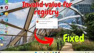 How to fix invalid value for registry windows 1011 2023 [upl. by Rosio31]