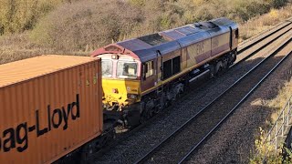 EWS 66116 At SheffieldBeighton Jn From Soton W Docks Berth 109 To Masborough FD [upl. by Rubie]