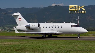 Bombardier Challenger 604 Swiss Air Force T751 arrival Zeltweg Air Base LOXZ [upl. by Macguiness]