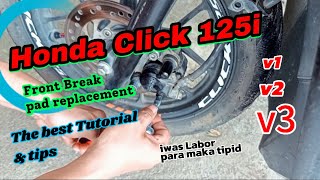 Honda Click 125i Front Break Pad Replacement v1 v2 v3 [upl. by Anitnemelc]