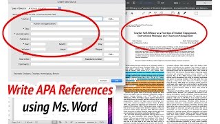 How to write APA citation and references using Ms Word [upl. by Wylen]