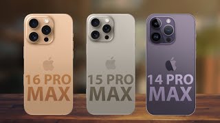 iPhone 16 Pro Max VS iPhone 15 Pro Max VS iPhone 14 Pro Max [upl. by Aznola441]