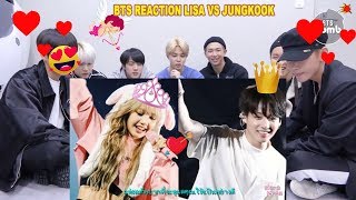 BTS reaction Lisa and Jungkook looked at each other Moment of love for BLACKPINK and Bangtanboys [upl. by Jahdol674]