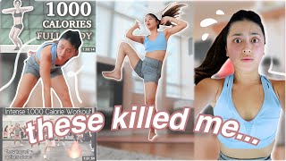 I Tried Burning 1000 Calories 3 Times  Testing Workout Videos EP4 [upl. by Id]