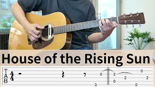 【TAB】House of the Rising Sun  Fingerstyle  Tommy Emmanuel [upl. by Nauqet]