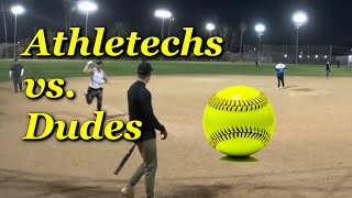 Mens Slowpitch Softball Full Game  Athletechs vs Dudes 111424 [upl. by Aihsenrad]