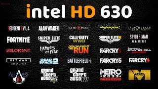 Intel HD Graphics 630  30 Games Tested in 2023  HD 630 Gaming [upl. by Aver]