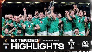 IRISH GLORY ☘️  EXTENDED HIGHLIGHTS  IRELAND V SCOTLAND  2024 GUINNESS MENS SIX NATIONS RUGBY [upl. by Pickens42]