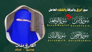 القارئة عفاف🍒 سورة يس  الواقعة  الرحمن  الملك للرزق والشفاء العاجل باذن الله quran [upl. by Marlena]