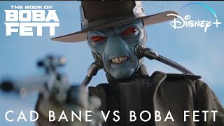 Star Wars The Book of Boba Fett Cad Bane vs Boba Fett  Disney [upl. by Chessa520]