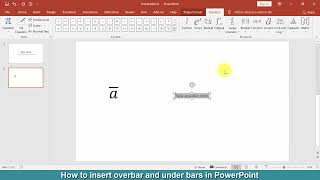 How to insert overbar and under bars in PowerPoint [upl. by Annij]