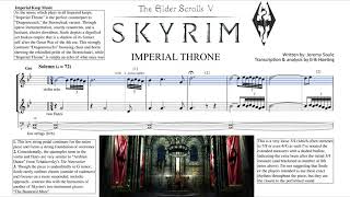 Skyrim quotImperial Thronequot  Jeremy Soule Score Transcription amp Analysis [upl. by Andrien]