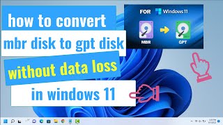 how to convert MBR disk to GPT disk without data loss in windows 11  convert mbr to uefi  mbr2gpt [upl. by Arrej650]