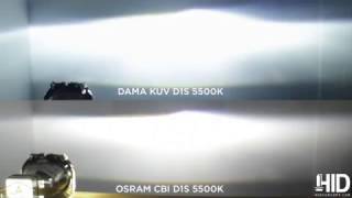 OSRAM CBI D1S 5500K vs DAMA KANJI ULTIMATE VISION D1S 5500K [upl. by Lenneuq]