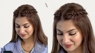 Elegant Double BraidSuper Easy Hairstyles For Everyone Hair Style Girl 😍KhushbuStyle [upl. by Aoket]