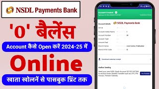 Nsdl payment bank account opening online  Nsdl payment bank zero balance account opening online [upl. by Devitt62]