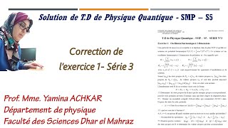 Solution de l’exercice 1 Série 3  Oscillateur harmonique à 2 dim  TD de Physique Quantique  SMP [upl. by Kelton]