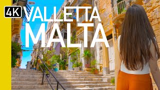 BEST 4k Guided Tour to Valletta Malta  Whats it like [upl. by Elocon527]