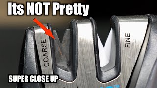 What A Pull Through Knife Sharpener ACTUALLY Does To Your Knife  SUPER CLOSE UP [upl. by Anitnas522]