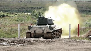 Legendary T34 Tank In Action During Live Fire [upl. by Asilet]