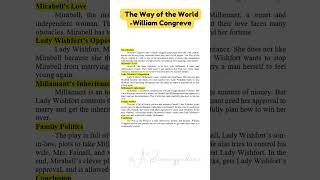 The Way of the WorldWilliam Congreve  Instant Essay for Exam Success shorts trendingugcnetset [upl. by Rapp268]