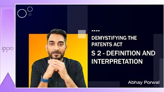 Section 2 Definition and Interpretation Indian Patents Act [upl. by Ahsito]