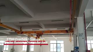 3 Ton Overhead Crane  Single Girder Underhung Bridge Crane  Low Headroom Electric Chain Hoist [upl. by Elleniad]