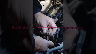 Radiator replacement taking conmectors out radiator car diy toyota honda [upl. by Sukhum]