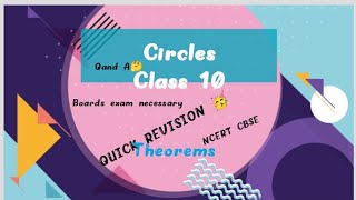 🥳Theorems Circles Quick Revision Class 10  NCERT viral [upl. by Roseline9]