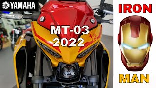 Todos detalhes da nova MT03 Homem de Ferro 2022 MT03 YAMAHA MARVEL [upl. by Edlyn]