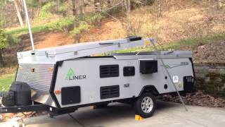 ALiner camper opening with winch and gin pole contraption [upl. by Retsbew160]