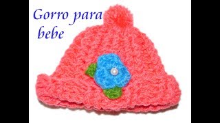 Gorro para bebé en punto elástico a crochet de 03 meses [upl. by Whitehurst922]