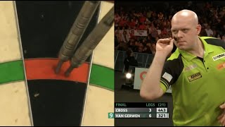 NINEDARTER FOR VAN GERWEN Michael van Gerwen strikes perfection at the Players Championship Finals [upl. by Arnon]