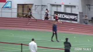 Dominique Jackson 2nd place America East Conference Indoor Track and Field Championships 200m [upl. by Cogn]