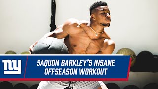 Saquon Barkleys INSANE Workout Routine 💪  New York Giants [upl. by Nahshu]